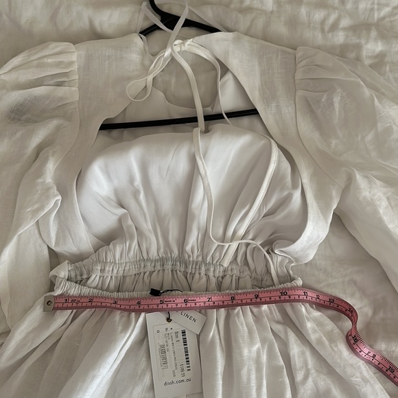 DISSH CLAUDIA WHITE BACKLESS LINEN DRESS - Picture 8 of 9